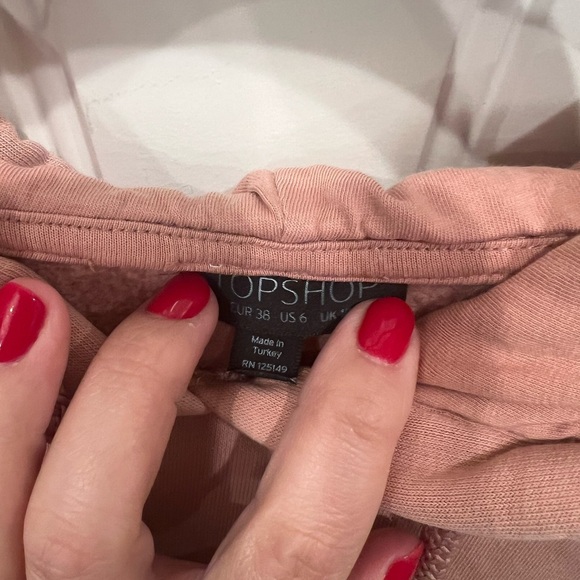 Topshop Pink Pullover Hoodie Relaxed Fit - Picture 9 of 9